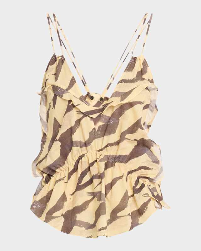 Dariah Printed Ruffle Top